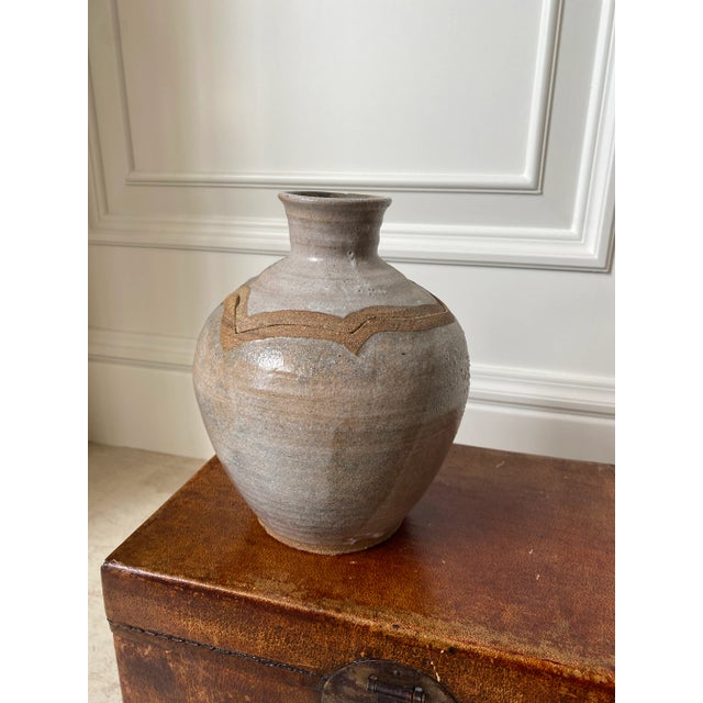 Ceramic Vintage 1976 Signed Handmade Ceramic Vessel With Zig Zag Cut Lid For Sale - Image 7 of 11