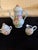 From Cantagalli Pottery in Florence, Italy, this hand painted Majolica earthenware set features the coffee pot, sugar and...