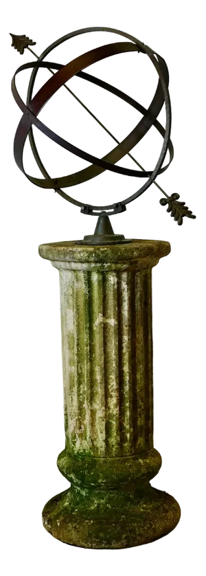 19th Century Copper Armillary Sphere on a Stone Pedestal, 1890s