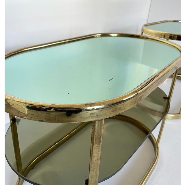 Vintage Coffee Tables in Brass and Glass, 1970s, Set of 2 For Sale - Image 6 of 13