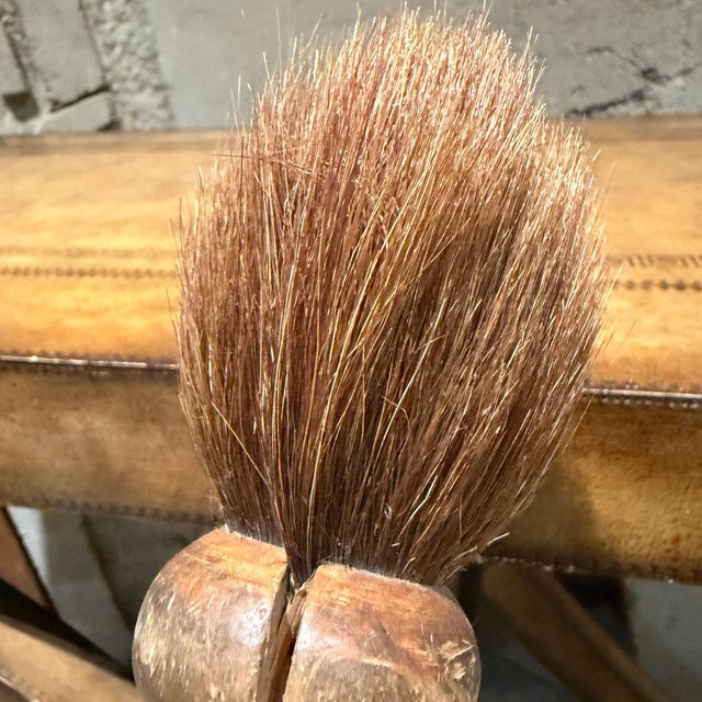 Antique Shaving Brush Turned Wood Handle Horsehair or Badger Hair For Sale - Image 14 of 14