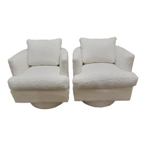 1970s Mid-Century Drexel Swivel Chairs - a Pair