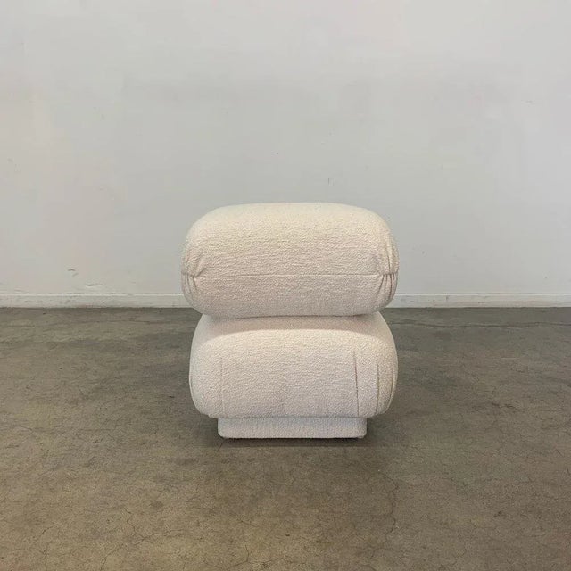 White Bon Bon Ottoman by Vintage on Point For Sale - Image 8 of 8