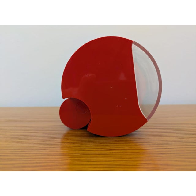 Orange-Red Clock with Digit 3 Tuning Forks from Solari Udine, Italy, 1966 For Sale - Image 6 of 13