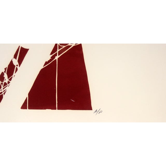 "Poles" Minimalist Abstract Lithograph on Paper by Arnold Mesches For Sale - Image 9 of 10