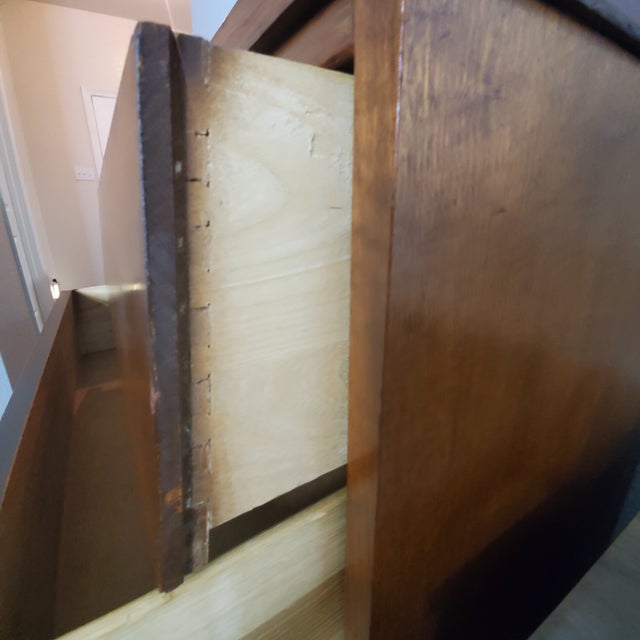 Wood Ward Furniture Mfg Mid Century Louvered Highboy For Sale - Image 7 of 12