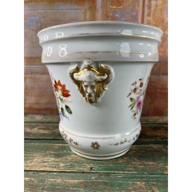 Ceramic Hand-Painted Porcelain Jardinieres, Early 1900s, Set of 2 For Sale - Image 7 of 12