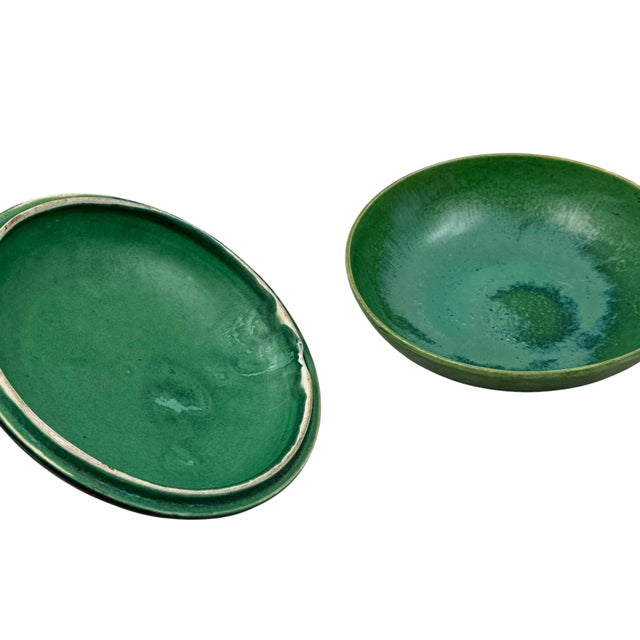 Art Deco Green Ceramic Bowl / Vide Poche, Angelo Biancini, Società Ceramica Italiana, Laveno Italy 1930s For Sale - Image 10 of 12