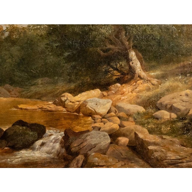 Antique English 19th Century Oil Painting River Lyn Landscape Barnstaple Devon by Albert Lane For Sale - Image 12 of 17