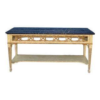 Italian Neo-Classical Style Giltwood Marble Top Console Table For Sale