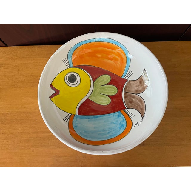 Large Ceramic Fish Bowl by Nino Parrucca Signed and Numbered. Circa 1990s For Sale - Image 4 of 12