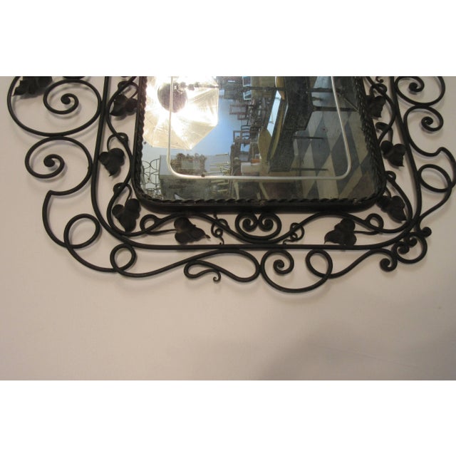 1940s Hand wrought etched mirror. A beautiful wall accent!