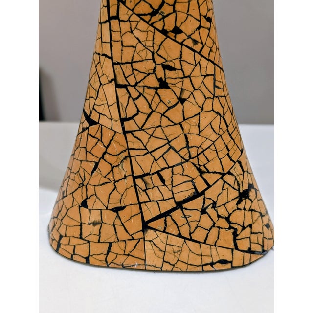 1970s R & Y Augousti Style Eggshell Lacquer Tall Sculptural Spindle Vase For Sale - Image 5 of 11