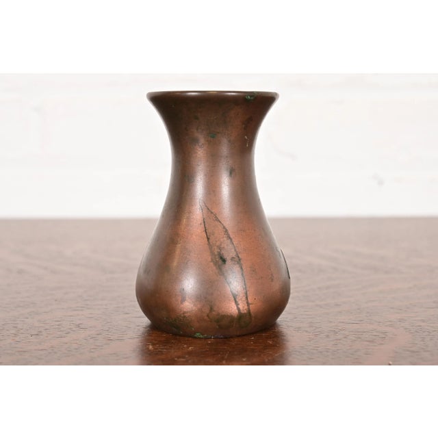 Bronze Heintz Arts & Crafts Sterling Silver on Bronze Petite Vase For Sale - Image 8 of 11