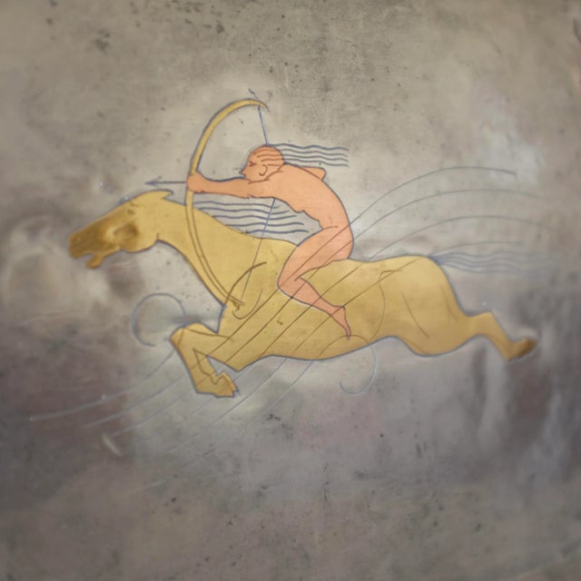 Mid-Century Modern 1930 Pewter and Brass Tray by Ellen v Kajerdt For Sale - Image 3 of 9