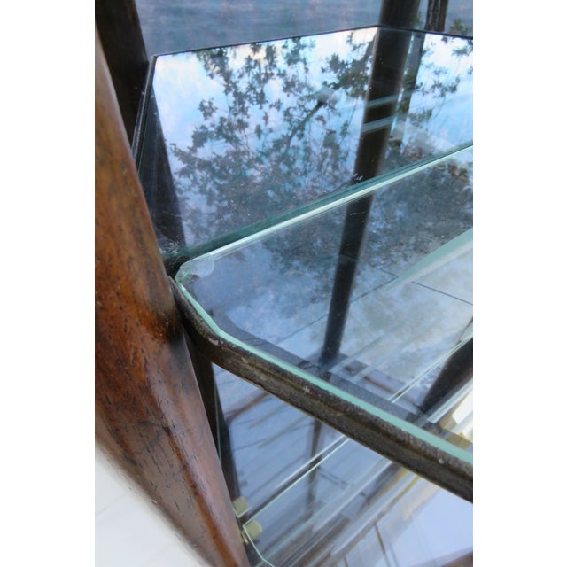 Hollywood Regency Extra Tall and Narrow Glass Shelving Display Bookshelf 6188 For Sale - Image 12 of 17