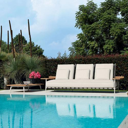 Not Yet Made - Made To Order Teak and Fabric Steel Fenc-E-Nature Outdoor Sofa by Philippe Starck for Cassina For Sale - Image 5 of 9