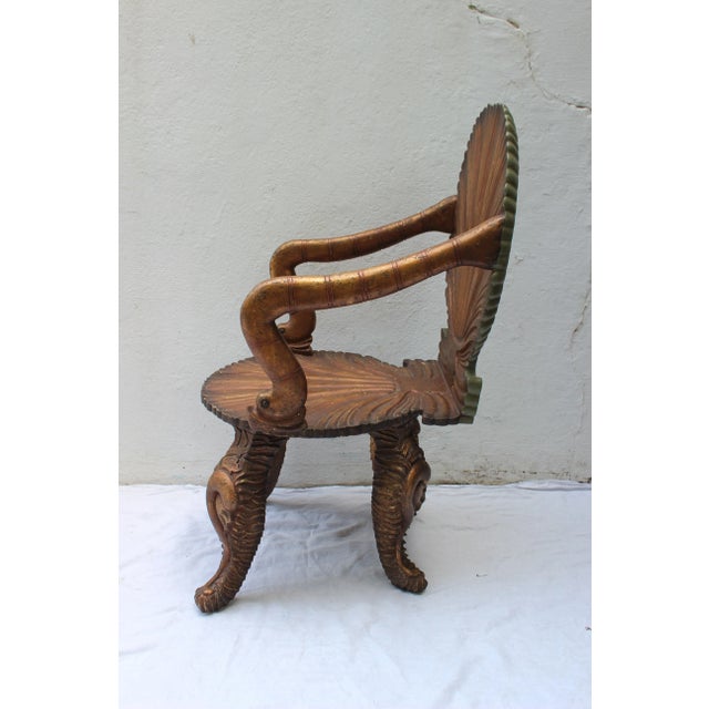 Set of four 19th century Italian wood Grotto armchairs.