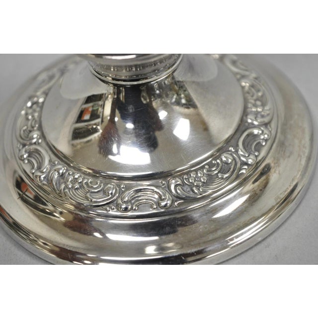 Vintage Gorham Yc3021 Silver Plated 3 Arm Convertible Candelabra - A Pair For Sale - Image 11 of 15