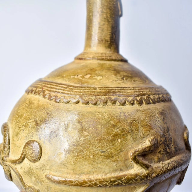 Mid 20th Century Vintage African Metal Pot With Animal Head Burkina Faso For Sale - Image 11 of 13