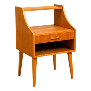 Vintage Swedish Side Table in Oak, 1950s For Sale