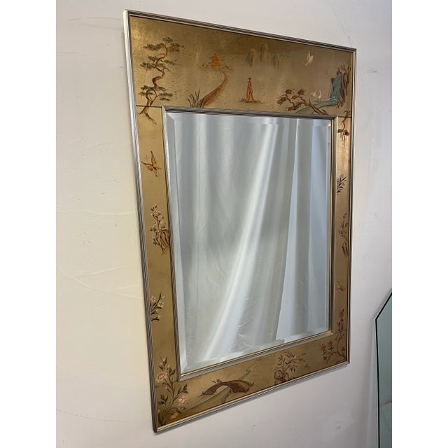 Chinoiserie LaBarge Chinoiserie Hand Painted Mirror Signed & Dated For Sale - Image 3 of 10