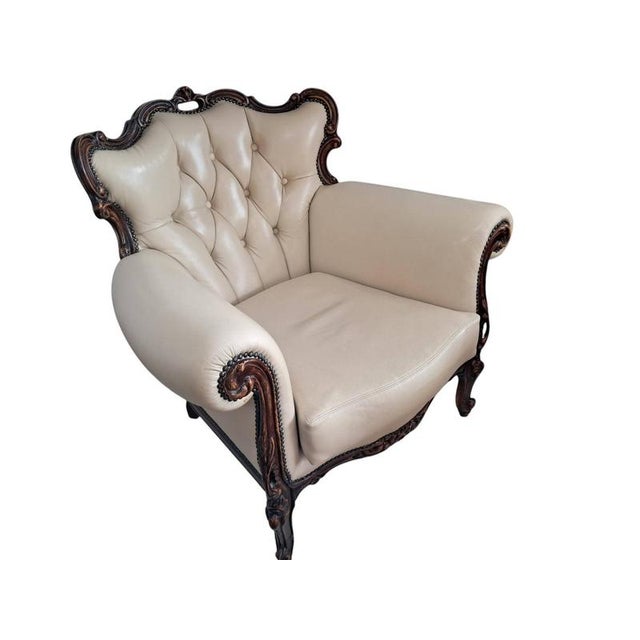 Set of Set of Louis XV Style Chesterfield Chairs in Buttoned Leather, 1980s For Sale - Image 11 of 18