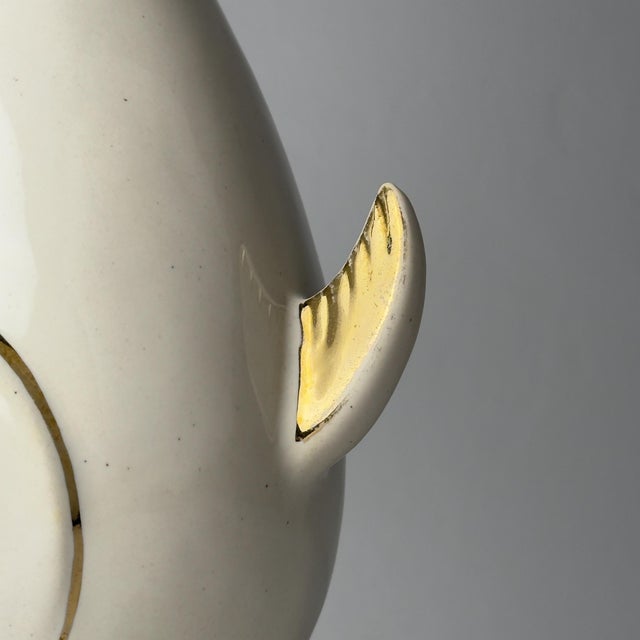 White Vintage Ceramic Fish-Shaped Vase, Italy, 1950s For Sale - Image 8 of 18