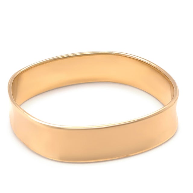 Contemporary Tiffany & Co. 18ct Yellow Gold 1837 Square Bangle Bracelet 73.3g For Sale - Image 3 of 7