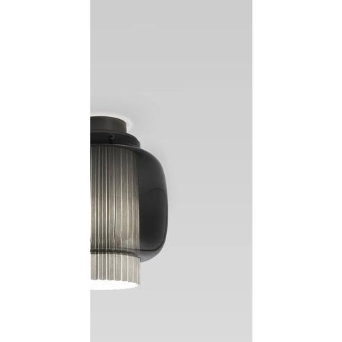 Glass Graphite Matte-Grey Manila C Pe Celling Lamp in Steel, Glass and Fabric by Sebastian Herkner for Parachilna For Sale - Image 7 of 12