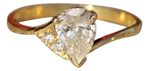 The Piore: 18 Karat Yellow Gold Custom Modified Modern Bypass Diamond Ring