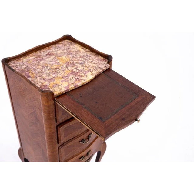 Antique Small Chest of Drawers with Marble Top, France, 1890s For Sale - Image 6 of 12