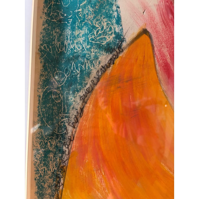 Orange 1990s Original Artwork by Unknown Latin American Artist For Sale - Image 8 of 18