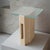 Lloyd Travertine Glass Side Table by Kiwano Concept For Sale - Image 6 of 7