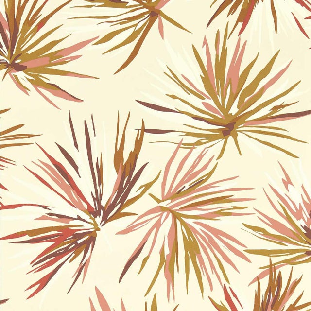 Harlequin Aucuba Wallpaper in Gold/Rosewood/Parchment - a Sample For Sale