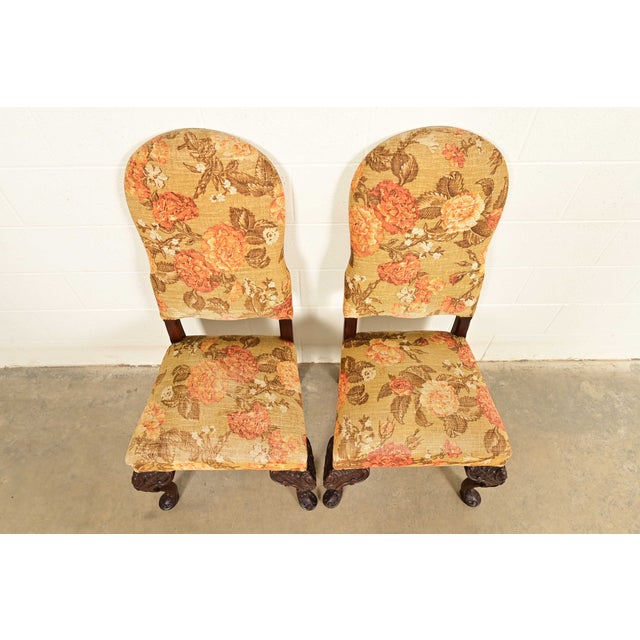Berkey & Gay Antique Chippendale Carved Walnut Side Chairs or Dining Chairs, Pair For Sale In South Bend - Image 6 of 14