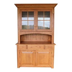 Hunt Country Oak 2 Pc Storage Display Cabinet 82.5"h