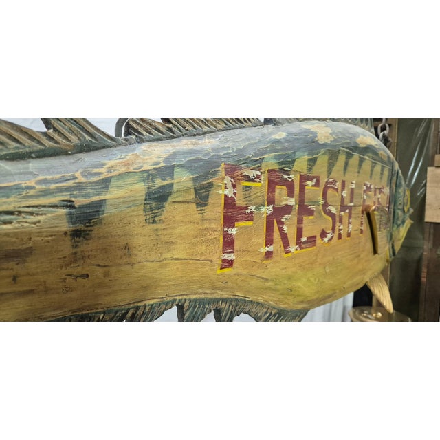 Six Foot Carved Fish Trade Sign For Sale - Image 4 of 12