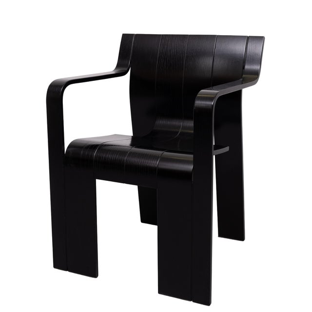 Black Strip Armchairs by Gijs Bakker for Castelijn, Holland, 1970s, Set of 4 For Sale - Image 16 of 18