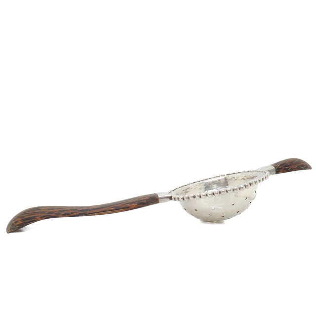 Wood John Hardy Sterling Silver & Palm Wood Tea Strainer For Sale - Image 7 of 11
