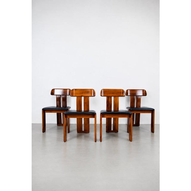 Wood Sapporo Chairs by Mario Marenco for Mobilgirgi, 1970s, Set of 4 For Sale - Image 7 of 7