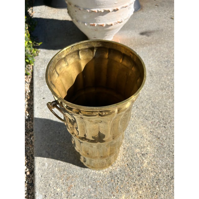 Brass Vintage Brass Umbrella Stand With Ring Handles For Sale - Image 8 of 9