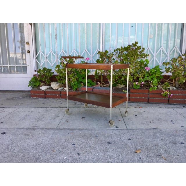 1960s Mid-Century Teak Serving Bar Cart For Sale - Image 11 of 11