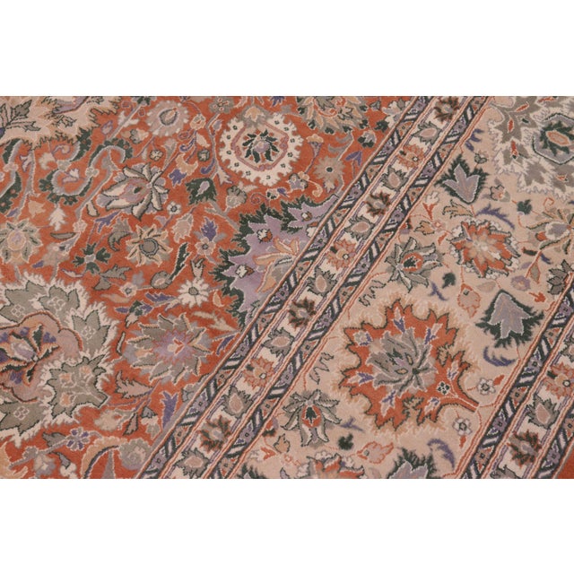 1990s Shabby Chic 1990's Pak-Persian Rust/Beige Wool Rug - 8'10'' X 12'1'' For Sale - Image 5 of 9