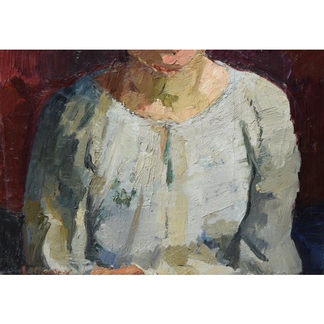 Charlotte Hilmer, Charlotte Hilmer, Painting, Young Woman, 1939-45, Framed, 1920s, Oil on Canvas For Sale - Image 8 of 11