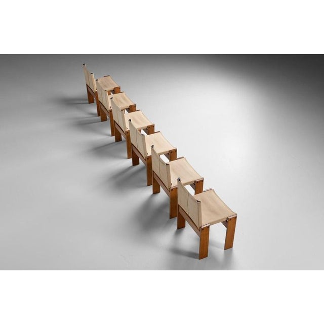 Monk Chairs in Canvas by Afra and Tobia Scarpa for Molteni, Italy, 1974, Set of 6 For Sale - Image 18 of 18
