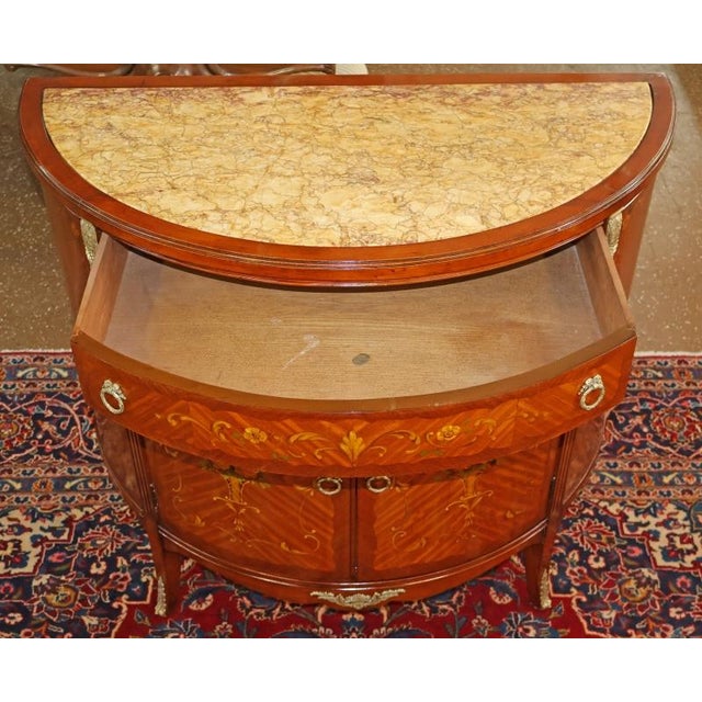 Early 20th Century French Louis XV Marble Top Paint Decorated Chest Commode For Sale - Image 12 of 17
