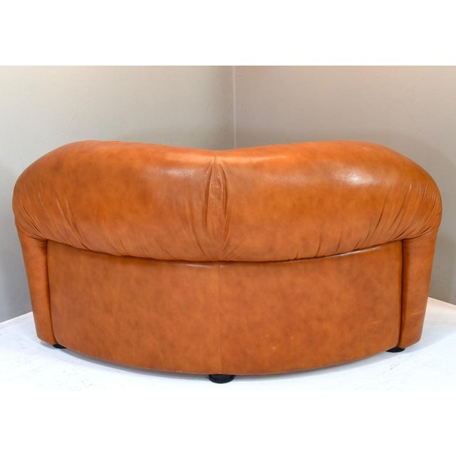 Animal Skin Corner Lounge Chair in Cognac Leather by Rossi Di Albizzate, Italy, 1970s For Sale - Image 7 of 8
