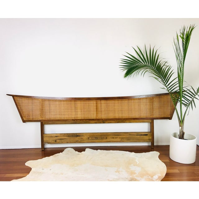Vintage 1960s Nakashima Wood & Woven Cane King Headboard / Daybed Chairish