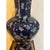 1970s Chinoiserie Cobalt Blue Porcelain Lamp - Heavy 6lb Greek Key Brass Base For Sale - Image 12 of 13